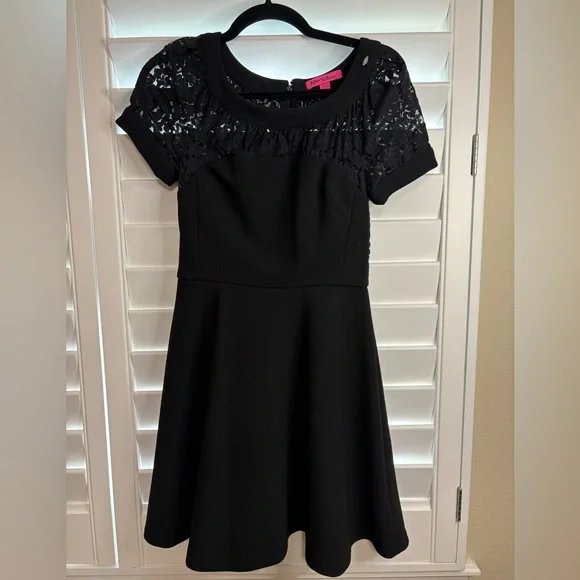 blue dress for baby girl 90s BETSEY JOHNSON Black Lace Dress (S) main image 1